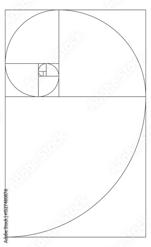 Golden Ratio, Phi, Fibonacci Sequence Illustration, Mathematical, Architectural Pattern, Sacred Geometry Clipart