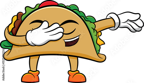 Dabbing Taco Character Vector Image