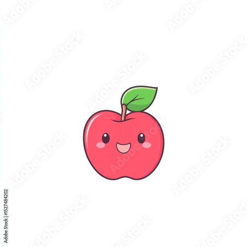 Cute cartoon apple with a happy expression