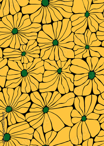 Wallpaper Mural A pattern of large daisies in bright colors .Seamless pattern. Torontodigital.ca