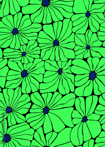 Wallpaper Mural A pattern of large daisies in bright colors .Seamless pattern. Torontodigital.ca