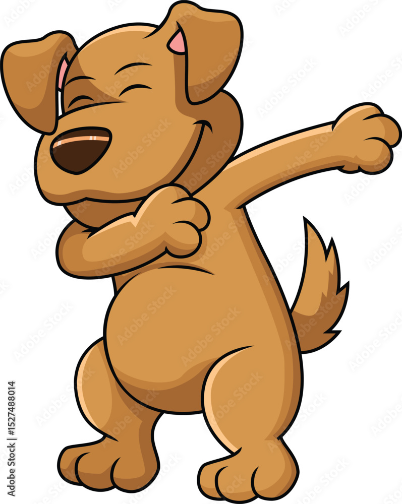 Obraz premium Dabbing Dog Character Vector Image