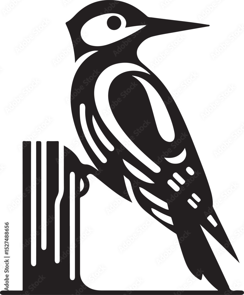 Obraz premium Flat Design Woodpecker Bird Icon 