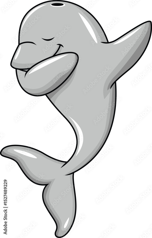 Obraz premium Dabbing Dolphin Character Vector Image