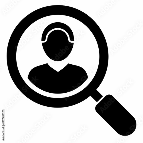 Human resources customer search vector icon