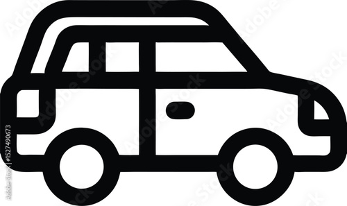 Car Icon Side View for Transportation and Automotive Industry