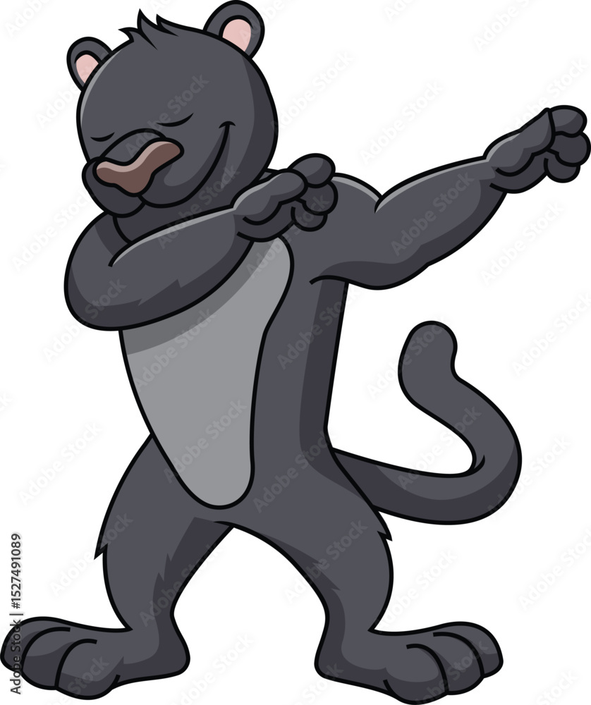 Fototapeta premium Dabbing Black Panther Vector Image