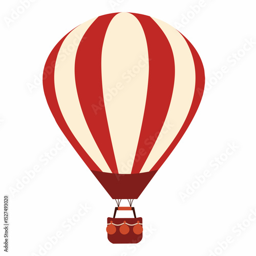 Isolated hot air baloon design. Flat vector illustration.	
