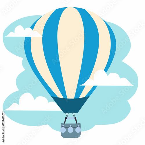 Isolated hot air baloon design. Flat vector illustration.	
