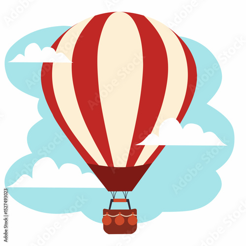 Isolated hot air baloon design. Flat vector illustration.	
