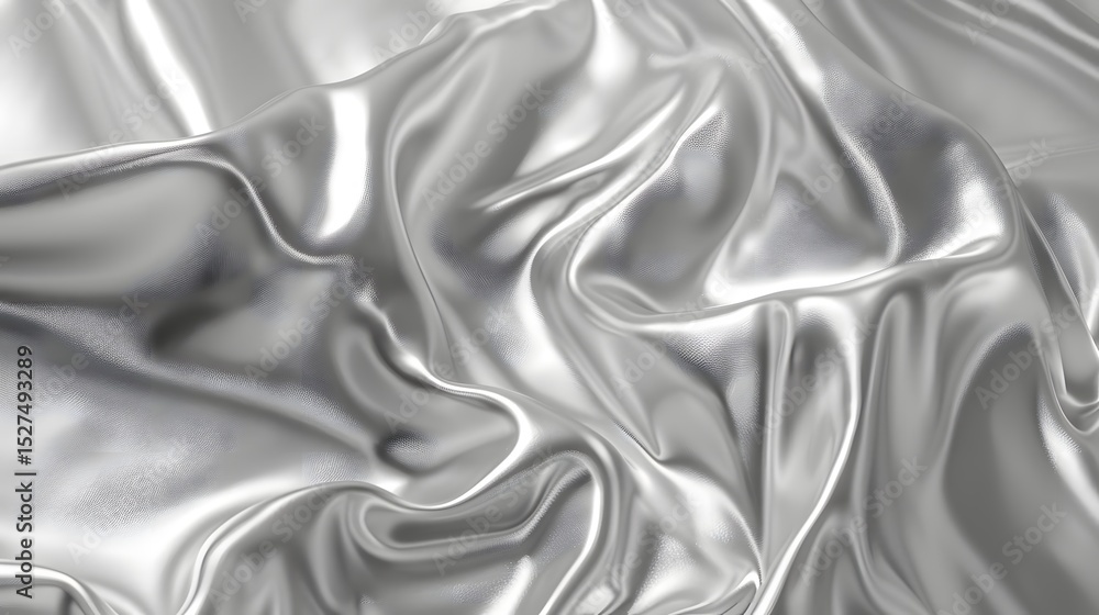 Obraz premium Abstract Silver Satin Fabric Draped Background