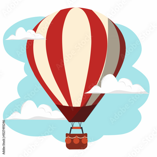 Isolated hot air baloon design. Flat vector illustration.	
