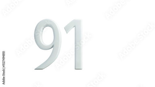 3D Render of Number Ninety-One (91) - White on Transparent Background Free Download 3D Render of Number Ninety-One (91) - White on Transparent Background - GFXLoad
