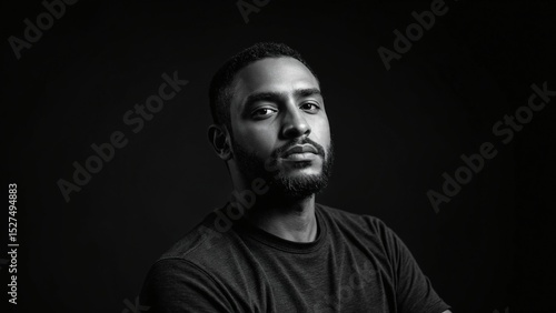 Portrait of a man on dark Background