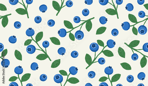 Cute blueberry fruits pattern background vector design