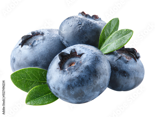 fresh blueberries isolated on white background