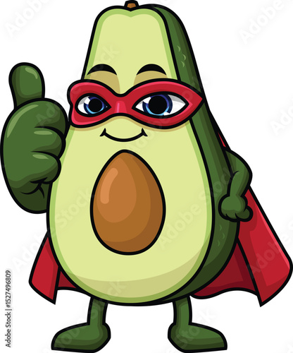 Avocado Superhero Character Vector Image