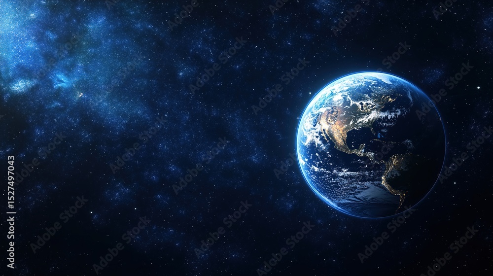 Earth globe in starry space, symbolizing unity and infinite possibilities. Earth globe in starry space, symbolizing unity and infinite possibilities.