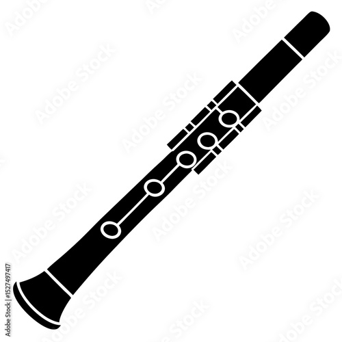 wooden flute isolated on white background