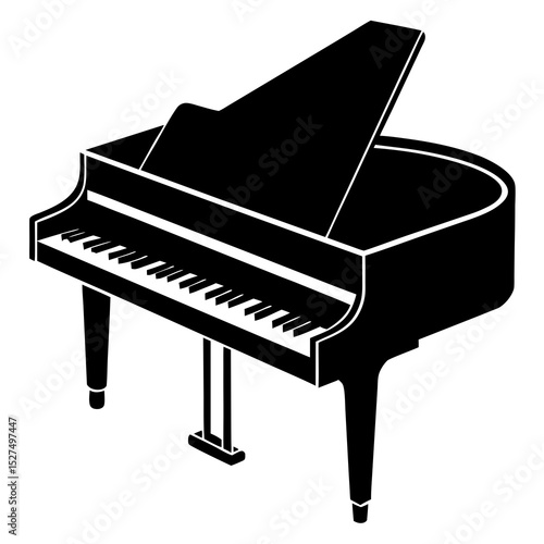 piano keys vector illustration silhouette icon on white background
