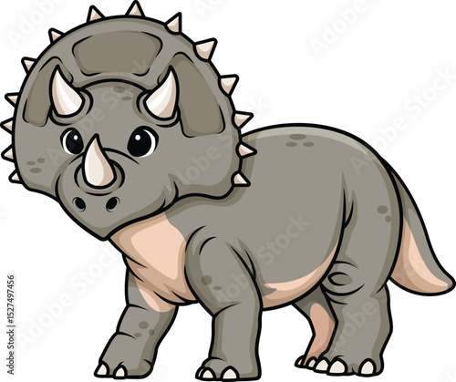 Cute Triceratops Dinosaur Vector Image