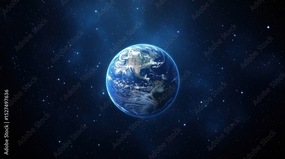 Earth globe in starry space, symbolizing unity and infinite possibilities. Earth globe in starry space, symbolizing unity and infinite possibilities.