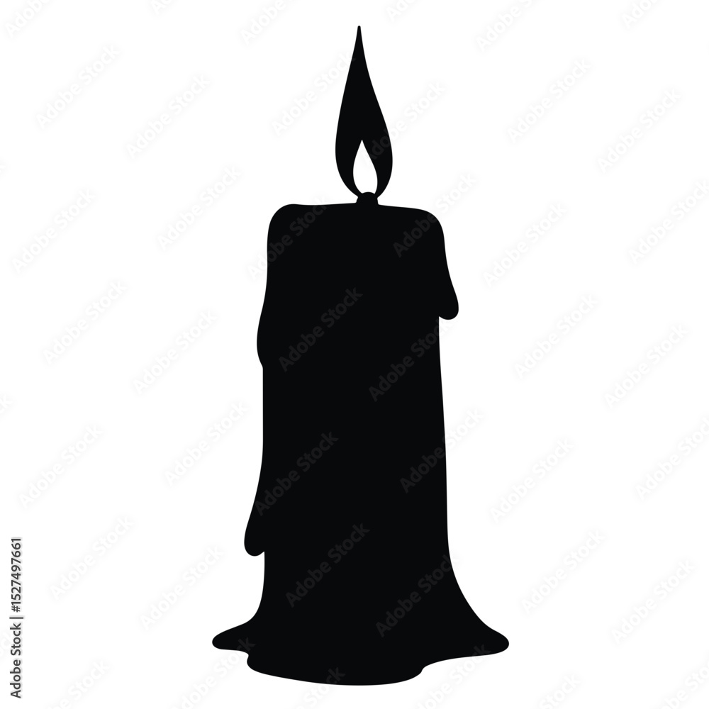 Obraz premium Elegant silhouette of a candle dripping wax, black and white decor