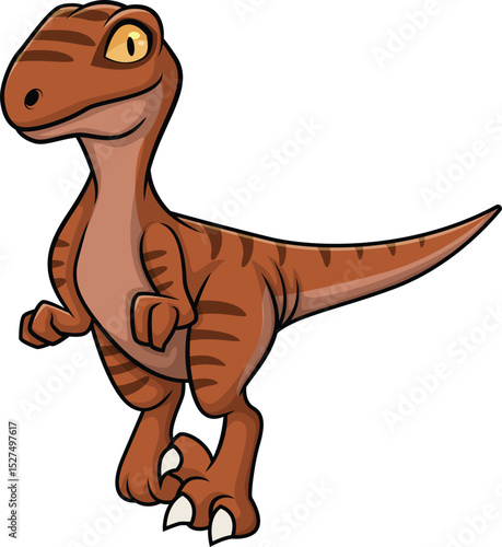Cute Velociraptor Dinosaur Vector Image