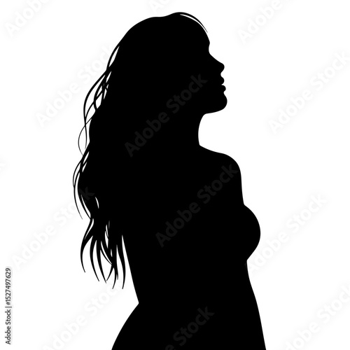 Elegant silhouette of a woman in Catrina makeup, artistic representation