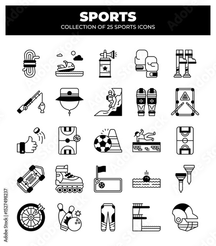 Collection of 25 Sports Icons. Ultimate Guide to Summer and Winter Sports