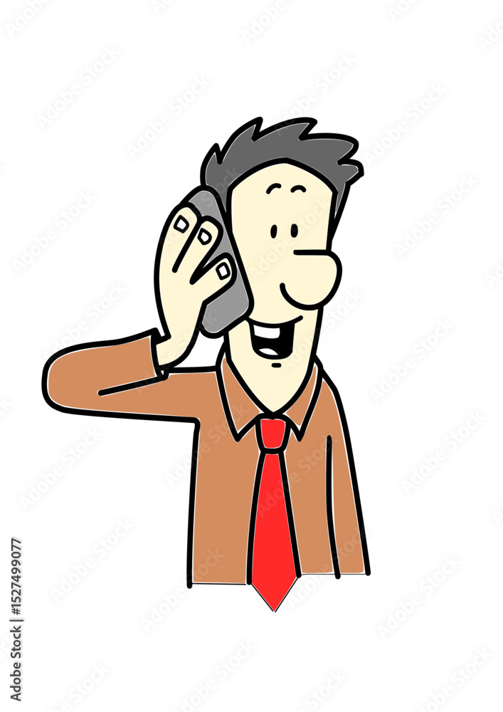 Happy businessman talking on cell phone Happy businessman talking on cell phone