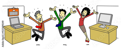 Happy man cartoon character with thumbs up