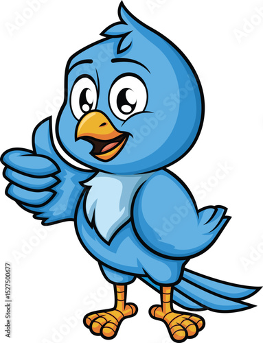 Blue Bird Thumbs Up Vector Image