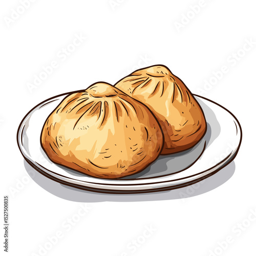 Shengjianbao Pan-Fried Dumplings on Plate