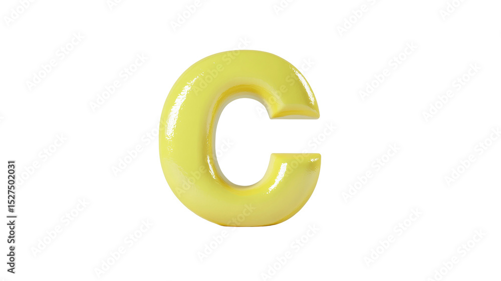 Glossy Yellow 3D Letter C Glossy Yellow 3D Letter C