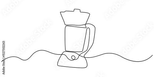 Continuous Line Drawing of Blender Icon. Hand Drawn Symbol Vector Illustration, Blender Smoothie Maker Food Processor continuous one line art drawing, One single line drawing of electric blender home.