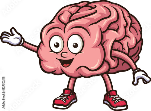 Talking Human Brain Character Vector Image