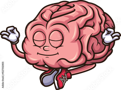 Calm Mind Meditating Brain Vector Image