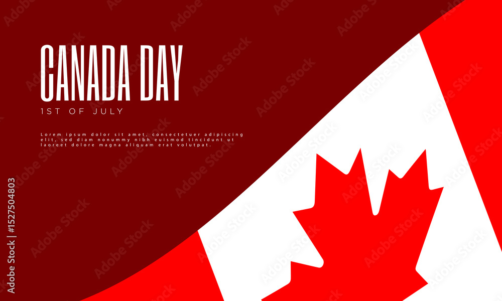 Fototapeta premium Canada Day Poster or Banner Design with Waving Flag Illustration.