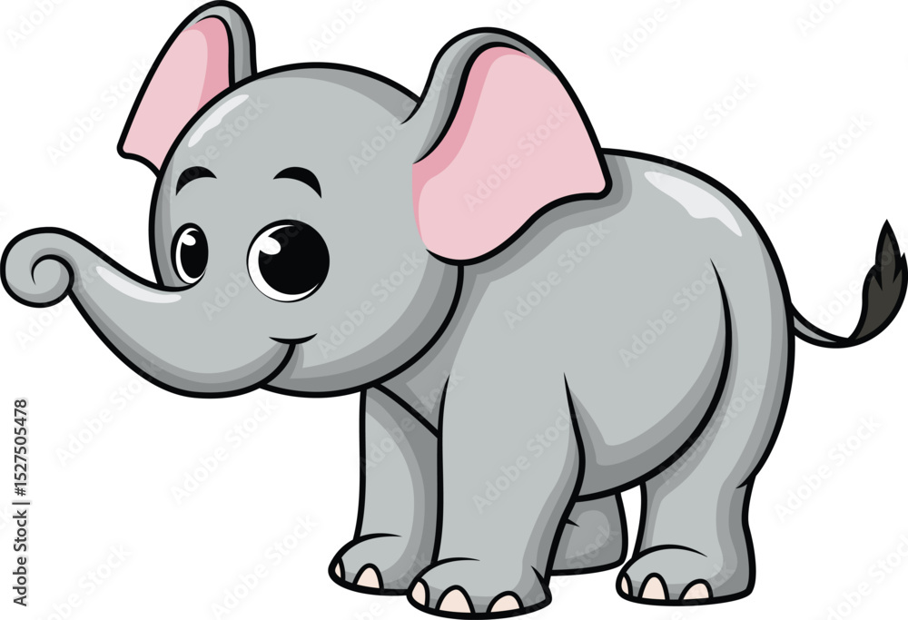 Fototapeta premium Adorable Baby Elephant Vector Image