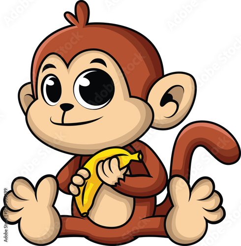Cute Baby Monkey Vector Image