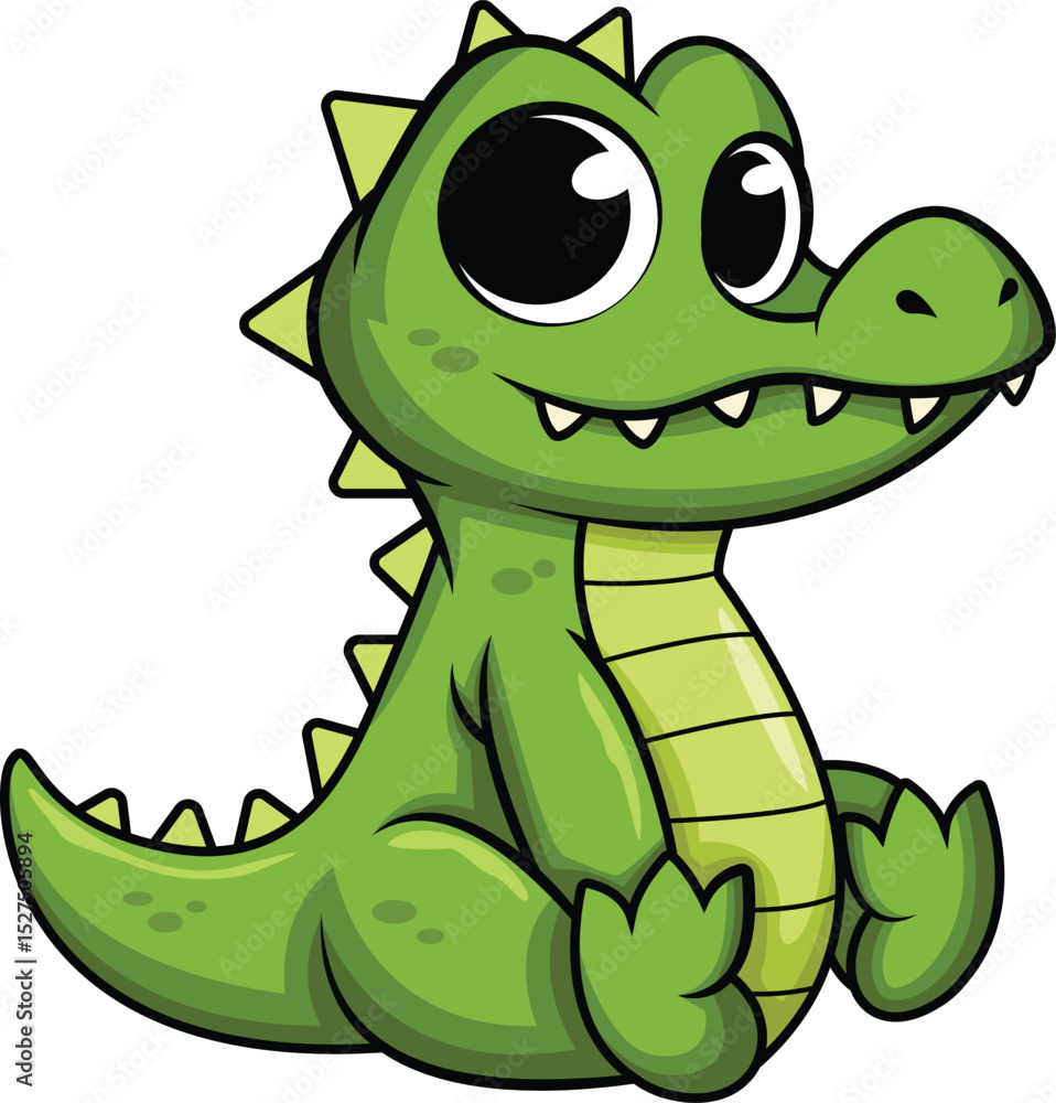 Fototapeta premium Cute Baby Alligator Vector Image