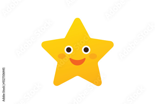 Star struck face emoji in expressive cartoon admiration style vector art illustration