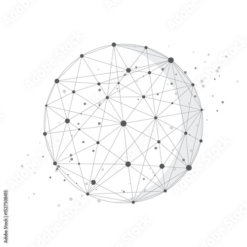 Round wire frame shape with dots isolated flat design.