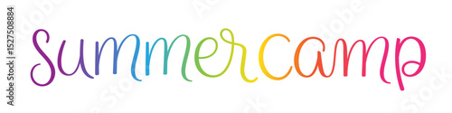 SUMMER CAMP colorful brush lettering banner