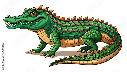 Wildlife crocodile isolated on white background with clipping path   Very beautiful