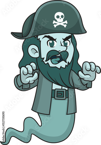 Ghost Pirate Scaring Someone Vector Image
