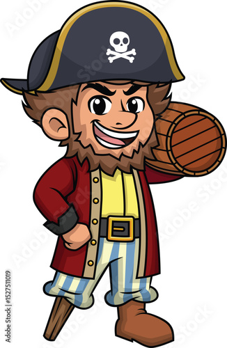 Pirate Carrying Keg Of Rum Vector Image
