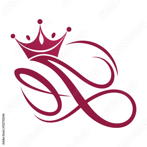 Elegant Fashion Brand Logo with Crown Symbol