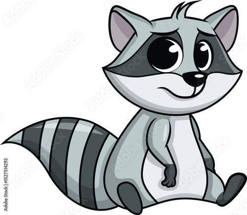 Sad Raccoon Character Vector Image